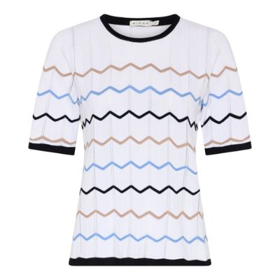 Micha T-shirt knitted waffle bleu 178-125 Micha T-shirt knitted waffle bleu 178-125