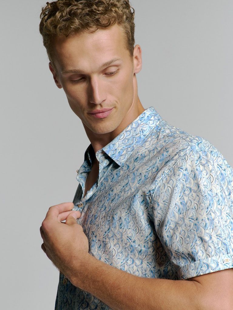 No Excess Shirt Print bleu 27440342