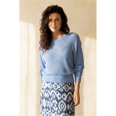 Another Woman Trui boothals ajour lavendel 512114