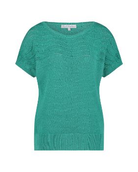 Red Button T-shirt knitted aqua srb4483