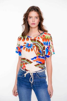 Geisha T-shirt print oranje 52173