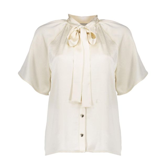 Geisha Blouse satin bow offwhite 53072