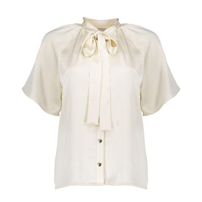 Geisha Blouse satin bow offwhite 53072 Geisha Blouse satin bow offwhite 53072