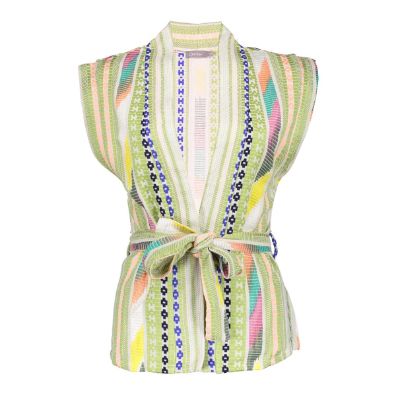 Geisha Gilet fancy jacquard lime 55066