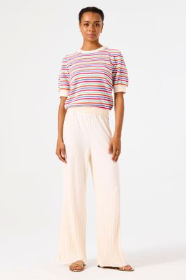 Garcia Broek plisse ecru d50115