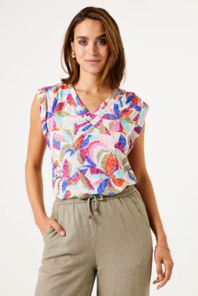 Garcia T-shirt print kobalt d50013
