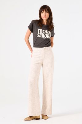 Garcia broek streep ecru b50112 Garcia broek streep ecru b50112