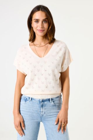 Garcia T-shirt broderie offwhite c50243