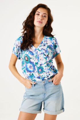 Garcia T-shirt print blauw f50002