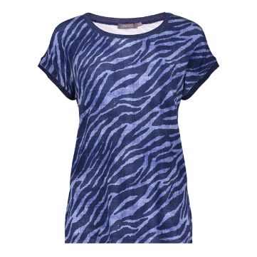 Geisha Sarah t-shirt fancy rib blauw 52135