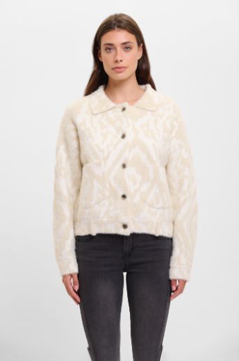Rino & Pelle Vest furry offwhite Bubbly print