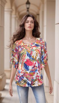 House of Smits Shirt ruches rose pf1141