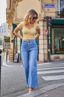 House of Smits Jeans pockets wide leg light stone pfe6983