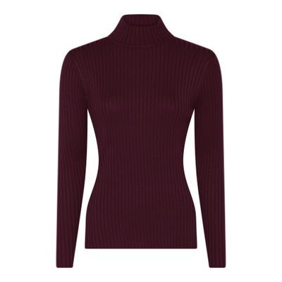 Micha Pully rib turtleneck paars 164-161 Micha Pully rib turtleneck paars 164-161