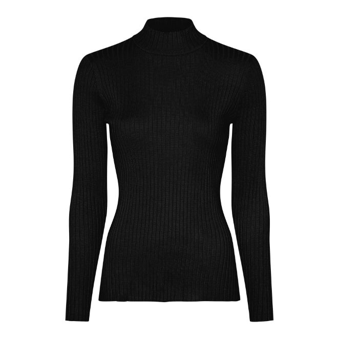 Micha Pully rib turtleneck zwart 164-161 Micha Pully rib turtleneck zwart 164-161