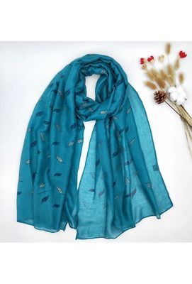 House of Smits shawl leaves turquoise ewch-359 House of Smits shawl leaves turquoise ewch-359