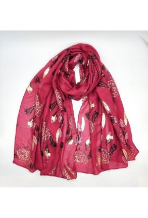 House of Smits shawl feathers framboos ewch-309 House of Smits shawl feathers framboos ewch-309