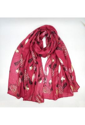 House of Smits shawl feathers framboos ewch-309 House of Smits shawl feathers framboos ewch-309