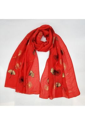 House of Smits shawl ginkgo rood ewch-302 House of Smits shawl ginkgo rood ewch-302