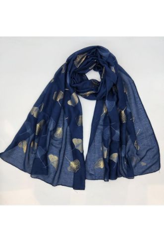 House of Smits shawl ginkgo marine ewch-302 House of Smits shawl ginkgo marine ewch-302