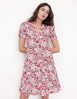 House of Smits Jurk km print rood pf1857 House of Smits Jurk km print rood pf1857