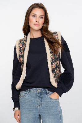 Geisha Gilet print zwart 55717 Geisha Gilet print zwart 55717