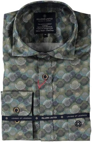 Fellows United Shirt Circles moss green 52.6504