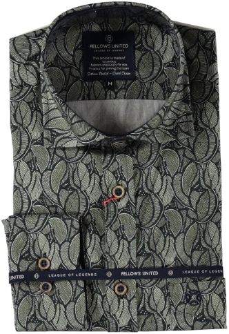 Fellows United Shirt Leaves moss green 52.6503