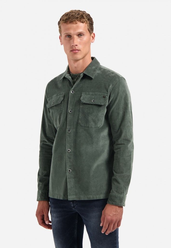 No Excess Overshirt Buttons Twill Dark Green 29530842 No Excess Overshirt Buttons Twill Dark Green 29530842