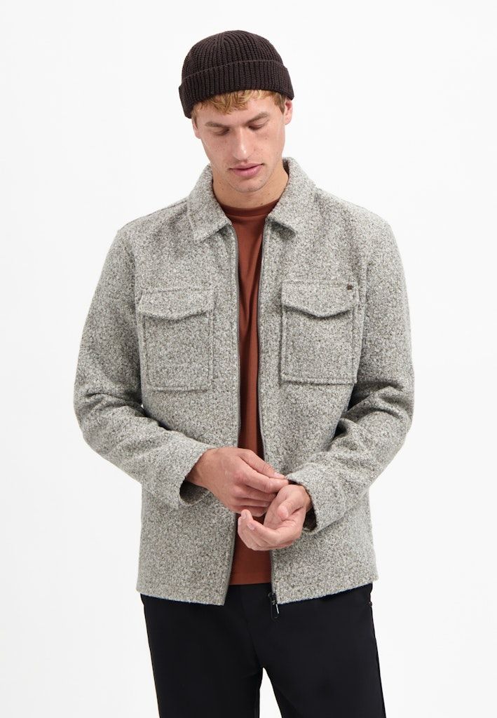 No Excess Overshirt Zipper Wool look Grey Melange 29510818SN No Excess Overshirt Zipper Wool look Grey Melange 29510818SN