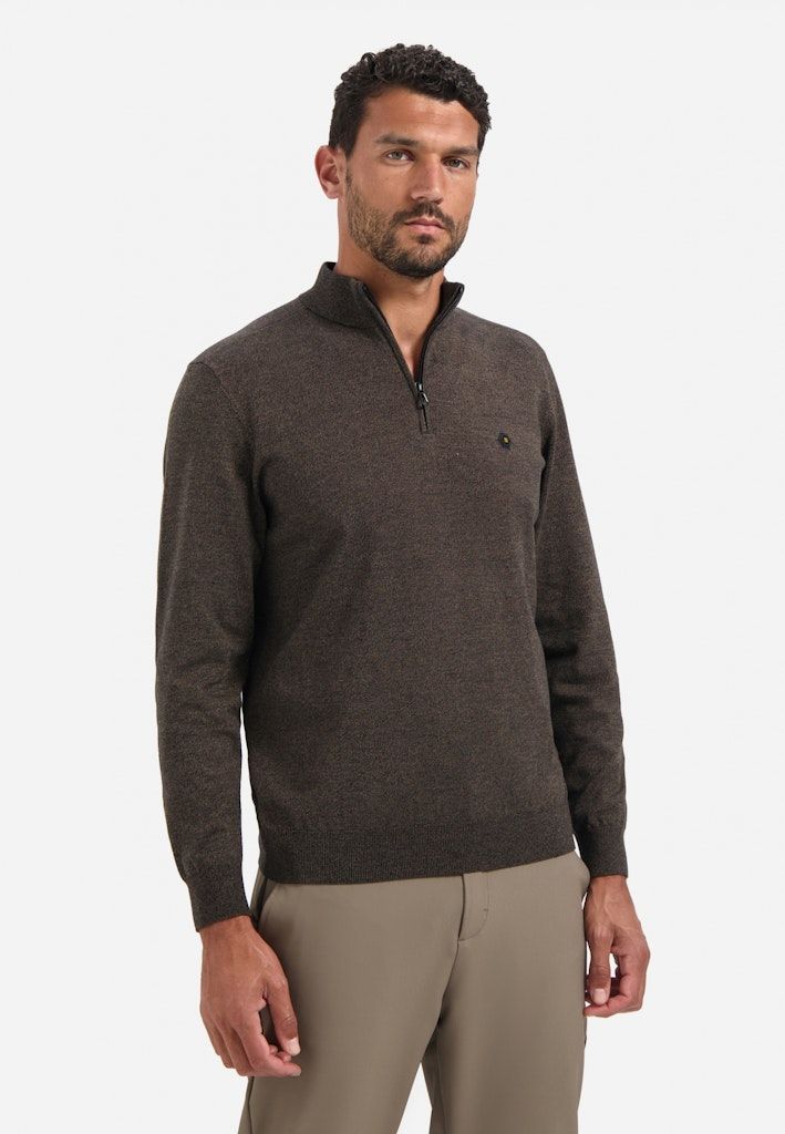 No Excess Pullover Half Zip 2 Coloured Melang Taupe 29210885SN No Excess Pullover Half Zip 2 Coloured Melang Taupe 29210885SN