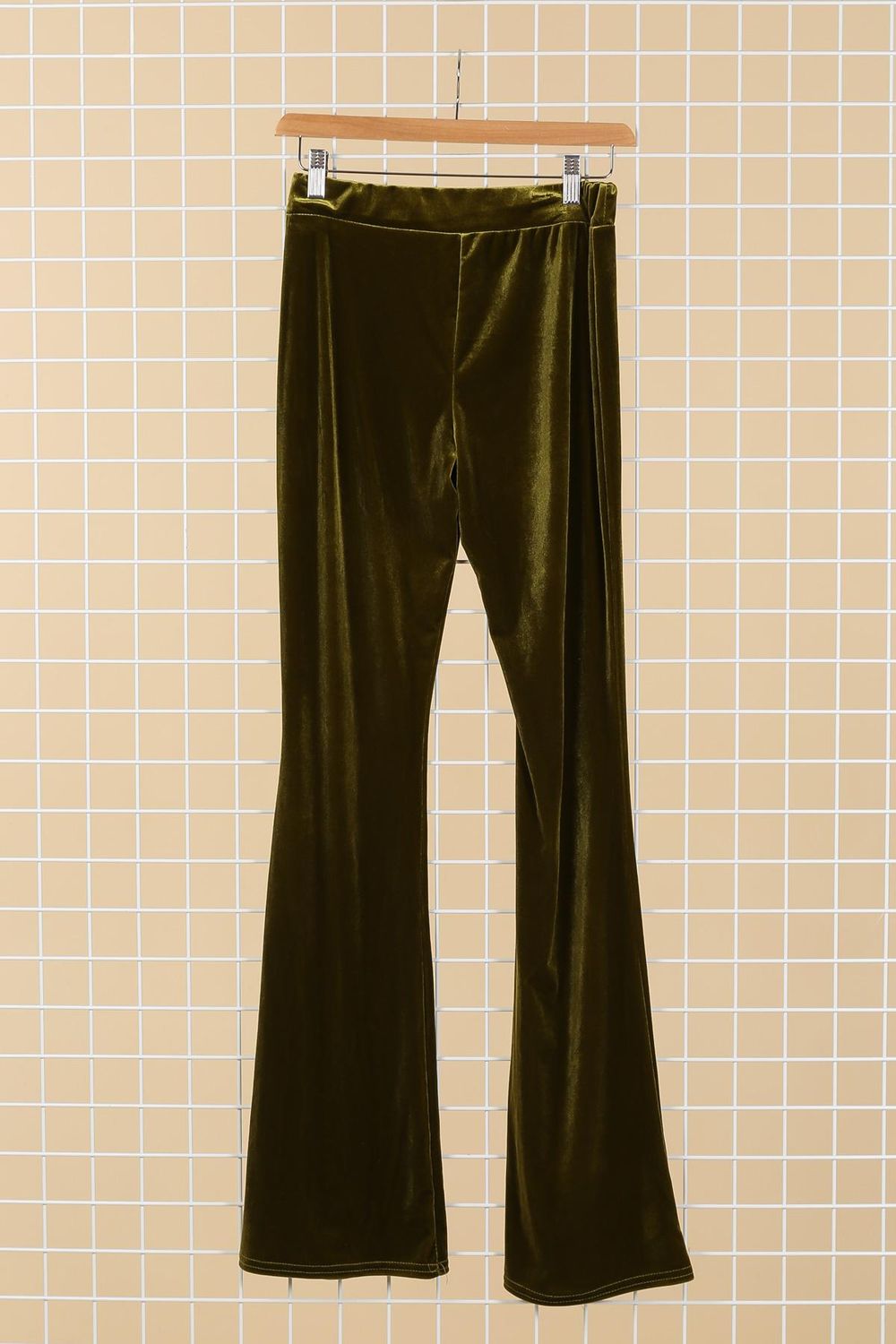 House of Smits Broek flare velours groen efde72 House of Smits Broek flare velours groen efde72