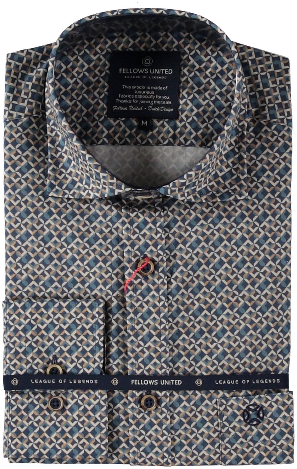Fellows United Shirt Diamond Blauw 52.6505