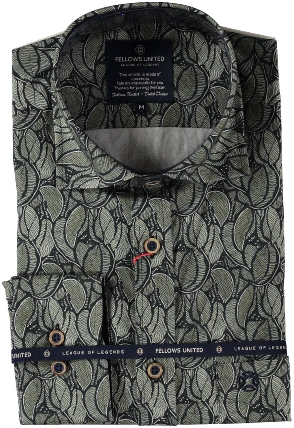 Fellows United Shirt Leaves Green Moss 52.6503