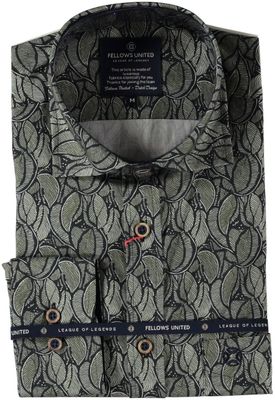 Fellows United Shirt Leaves Green Moss 52.6503 Fellows United Shirt Leaves Green Moss 52.6503