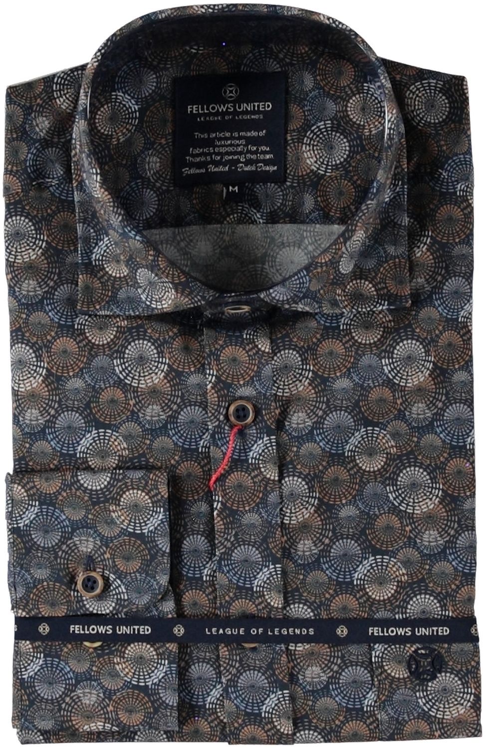 Fellows United Shirt lange mouw big circles Mid blue 52.6504 Fellows United Shirt lange mouw big circles Mid blue 52.6504