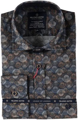Fellows United Shirt lange mouw big circles Mid blue 52.6504 Fellows United Shirt lange mouw big circles Mid blue 52.6504