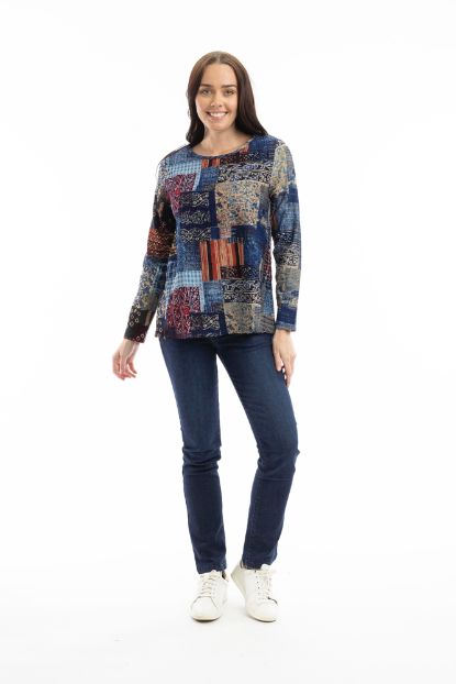 Orientique Tuniek shirt A-lijn Blauw 3258 Orientique Tuniek shirt A-lijn Blauw 3258