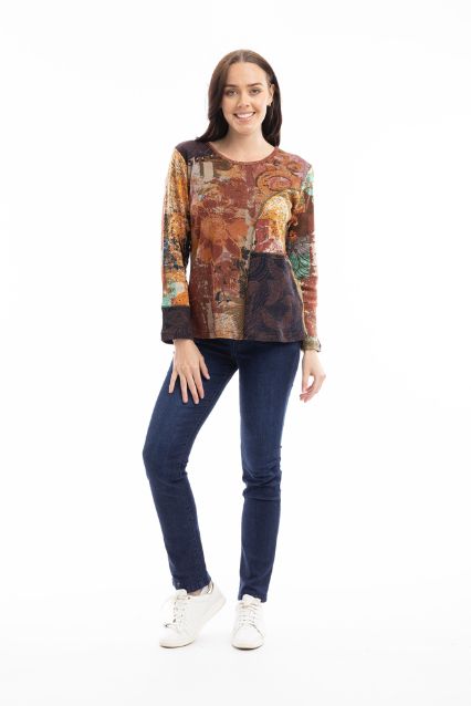 Orientique Tuniek shirt A-lijn roest 62700 Orientique Tuniek shirt A-lijn roest 62700