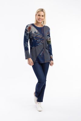 Orientique Tuniek shirt A-lijn indigo 23067 Orientique Tuniek shirt A-lijn indigo 23067