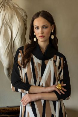 Batida Pull print beige 2211