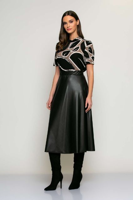 Batida Rok imitatieleer zwart 2134