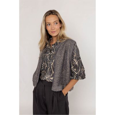 Poools Blouse print Grey/olive print 533121 Poools Blouse print Grey/olive print 533121