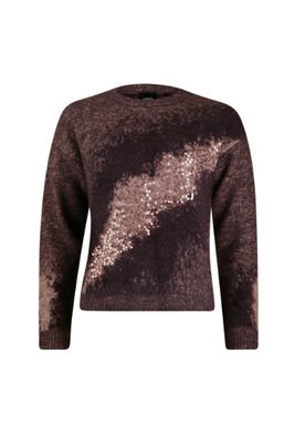Poools Trui jacquard taupe 533238 Poools Trui jacquard taupe 533238