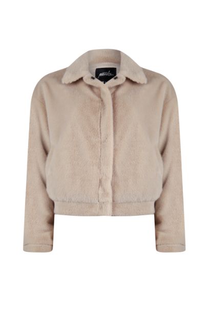 Poools Jasje faux furry camel 533188