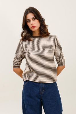 House of Smits T-shirt lm streep choco ef2027 House of Smits T-shirt lm streep choco ef2027