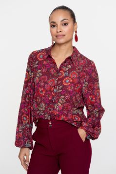 Geisha Blouse print fuchsia 53606 Geisha Blouse print fuchsia 53606