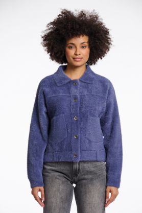 Rino & Pelle Vest furry blauw Bubbly