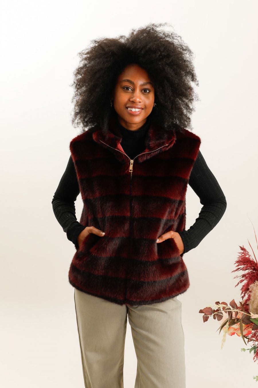 House of Smits Gilet faux Bordeaux eff40996