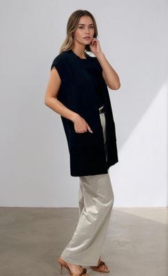 House of Smits Gilet lang Zwart efj2508 House of Smits Gilet lang Zwart efj2508